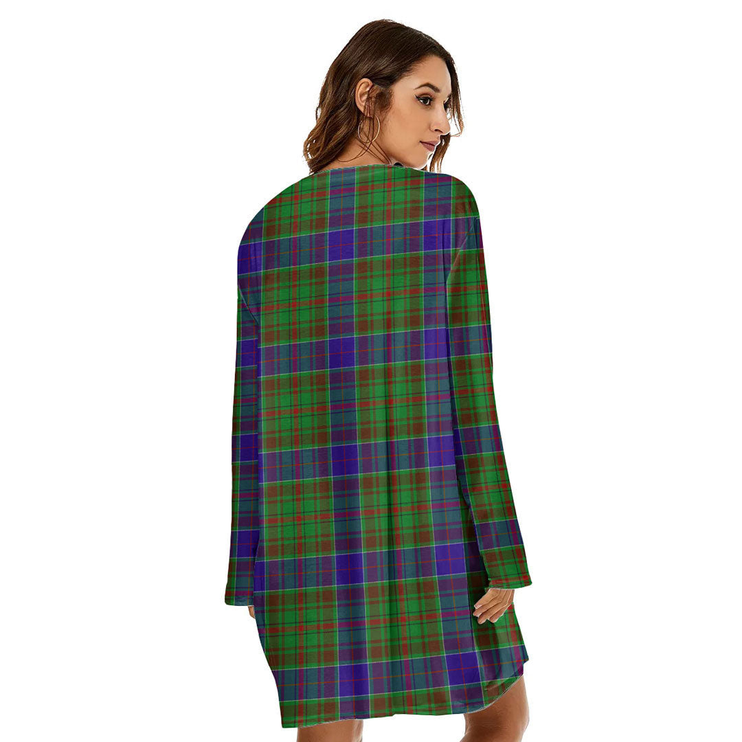 Adam Tartan Crest Loose Crew Neck Dress