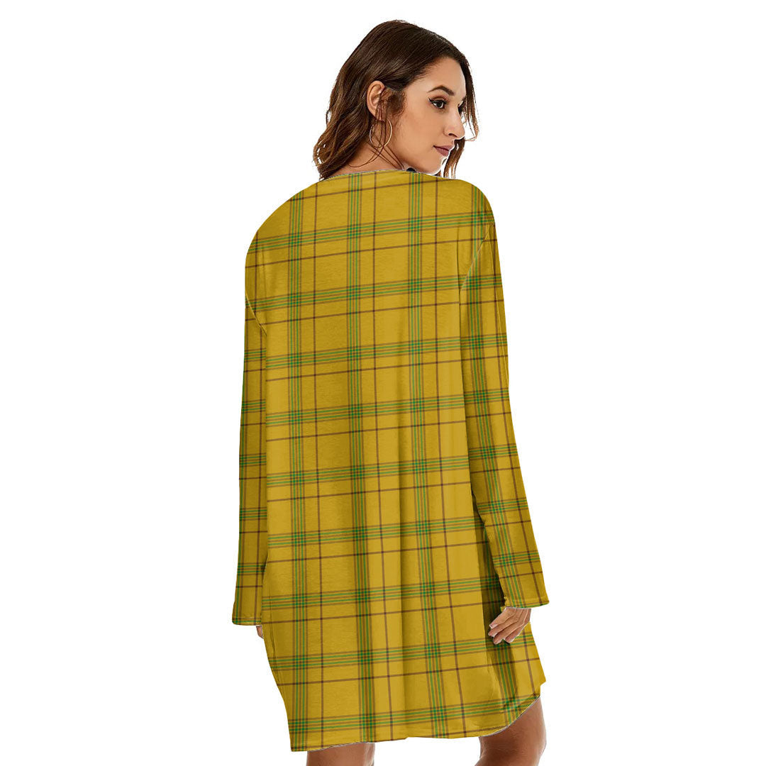 Houston Tartan Crest Loose Crew Neck Dress