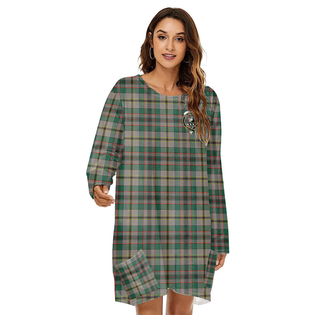 Craig Ancient Tartan Crest Loose Crew Neck Dress