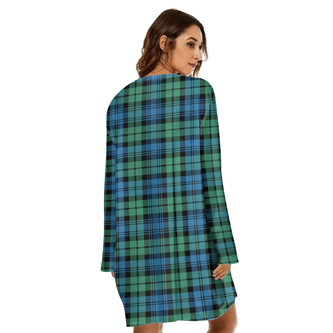 Campbell Ancient 01 Tartan Crest Loose Crew Neck Dress