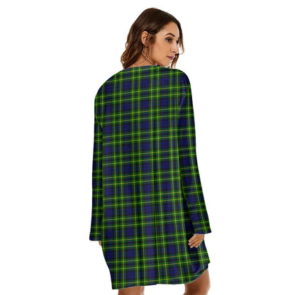 Campbell of Breadalbane Modern Tartan Crest Loose Crew Neck Dress