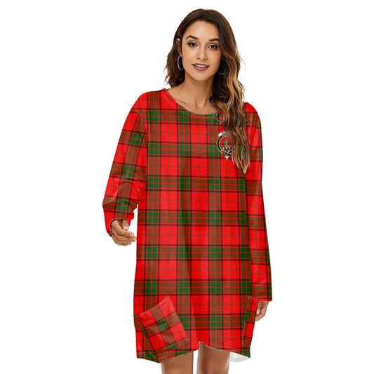 Maxwell Modern Tartan Crest Loose Crew Neck Dress