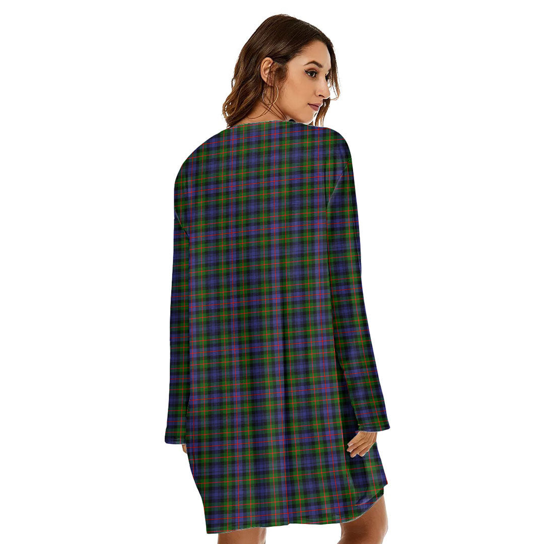 Murray of Atholl Modern Tartan Crest Loose Crew Neck Dress