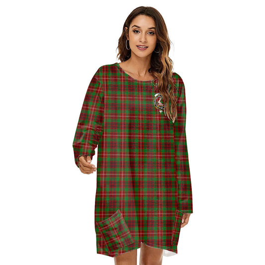 Ainslie Tartan Crest Loose Crew Neck Dress