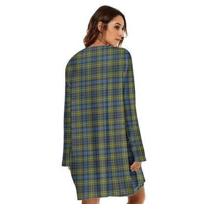 MacLellan Ancient Tartan Crest Loose Crew Neck Dress