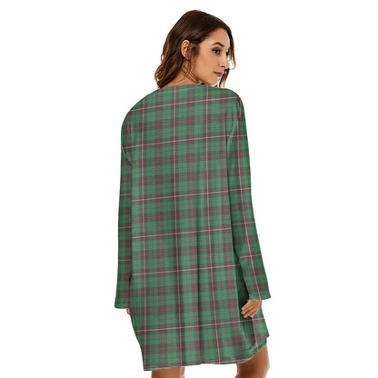 MacKinnon Hunting Ancient Tartan Crest Loose Crew Neck Dress