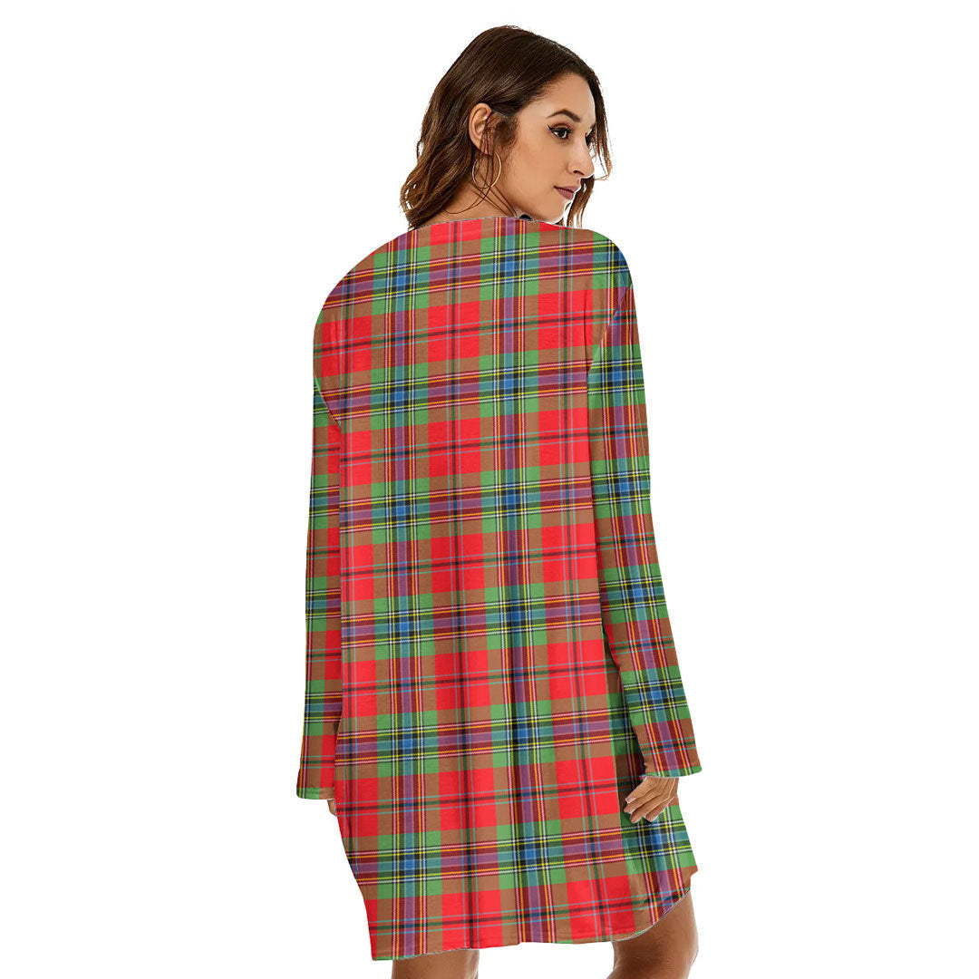 MacLean of Duart Modern Tartan Crest Loose Crew Neck Dress