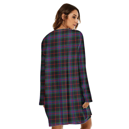 Nairn Tartan Crest Loose Crew Neck Dress