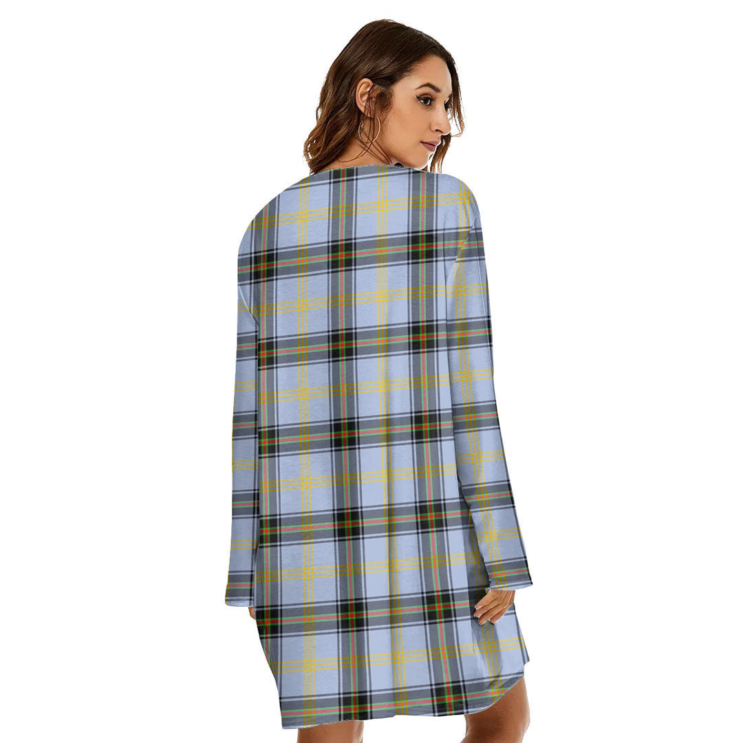 Bell of the Borders Tartan Crest Loose Crew Neck Dress