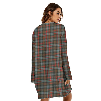 Murray of Atholl Weathered Tartan Crest Loose Crew Neck Dress