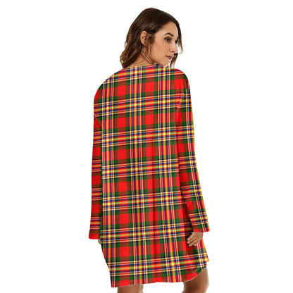 MacGill Modern Tartan Crest Loose Crew Neck Dress