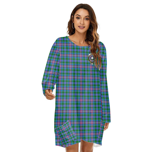 Pitcairn Hunting Tartan Crest Loose Crew Neck Dress