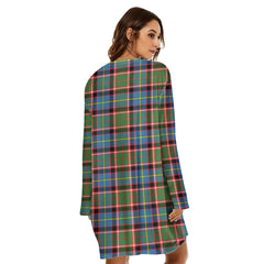 Stirling Bannockburn District Tartan Crest Loose Crew Neck Dress