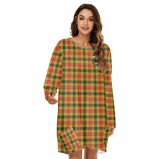 Baxter Tartan Crest Loose Crew Neck Dress