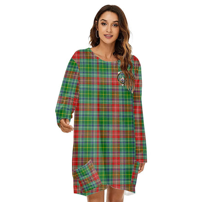 Muirhead Tartan Crest Loose Crew Neck Dress