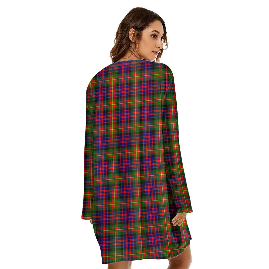 Carnegie Modern Tartan Crest Loose Crew Neck Dress