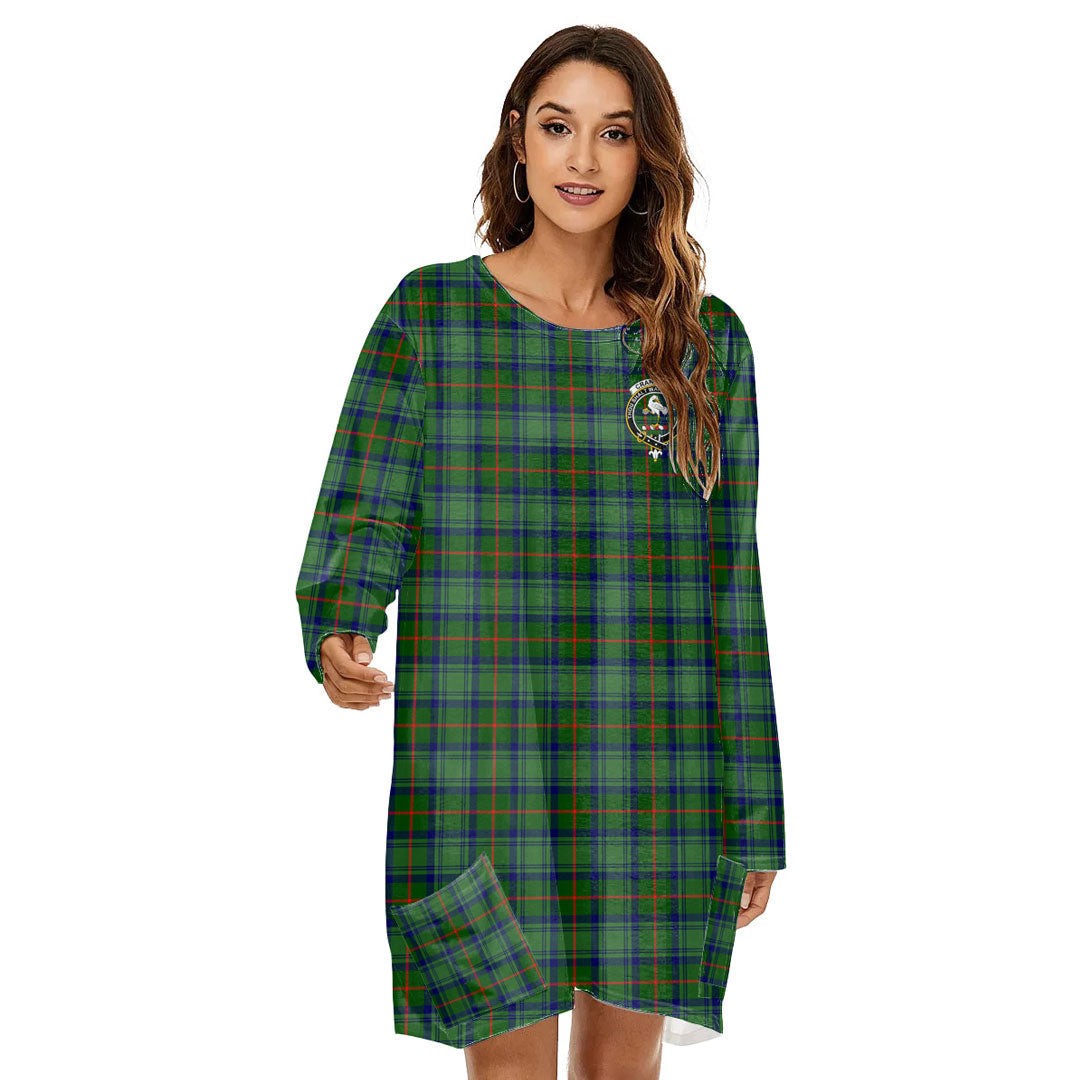 Cranstoun Tartan Crest Loose Crew Neck Dress