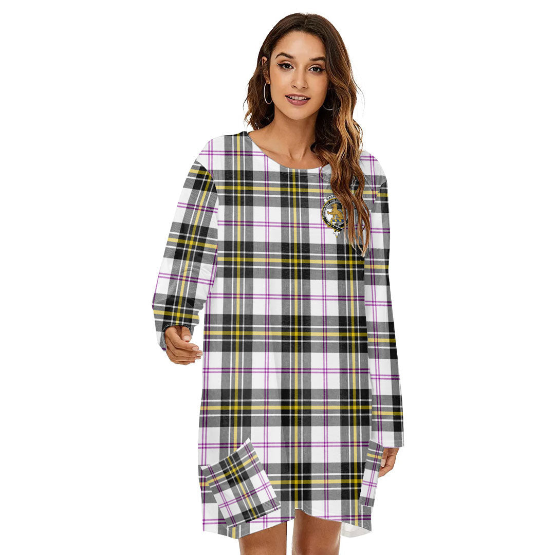 MacPherson Dress Modern Tartan Crest Loose Crew Neck Dress