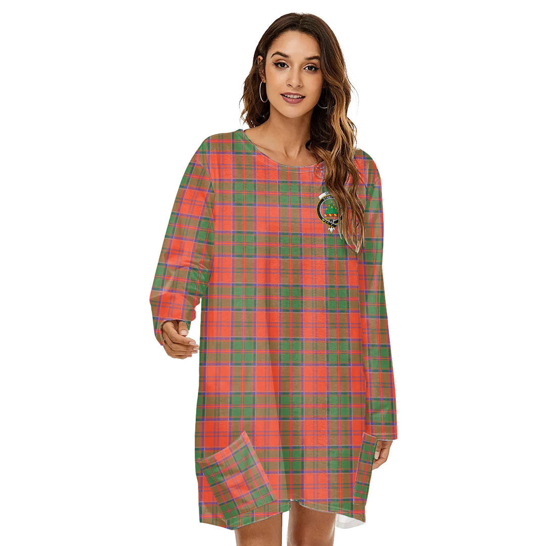 Grant Ancient Tartan Crest Loose Crew Neck Dress