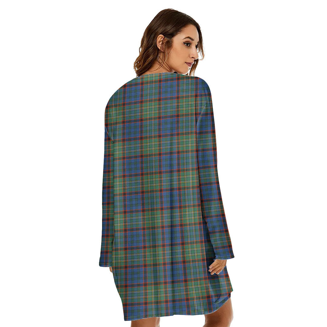 Nicolson Hunting Ancient Tartan Crest Loose Crew Neck Dress