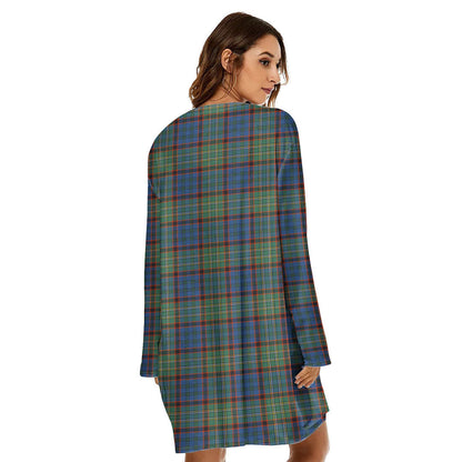 Nicolson Hunting Ancient Tartan Crest Loose Crew Neck Dress