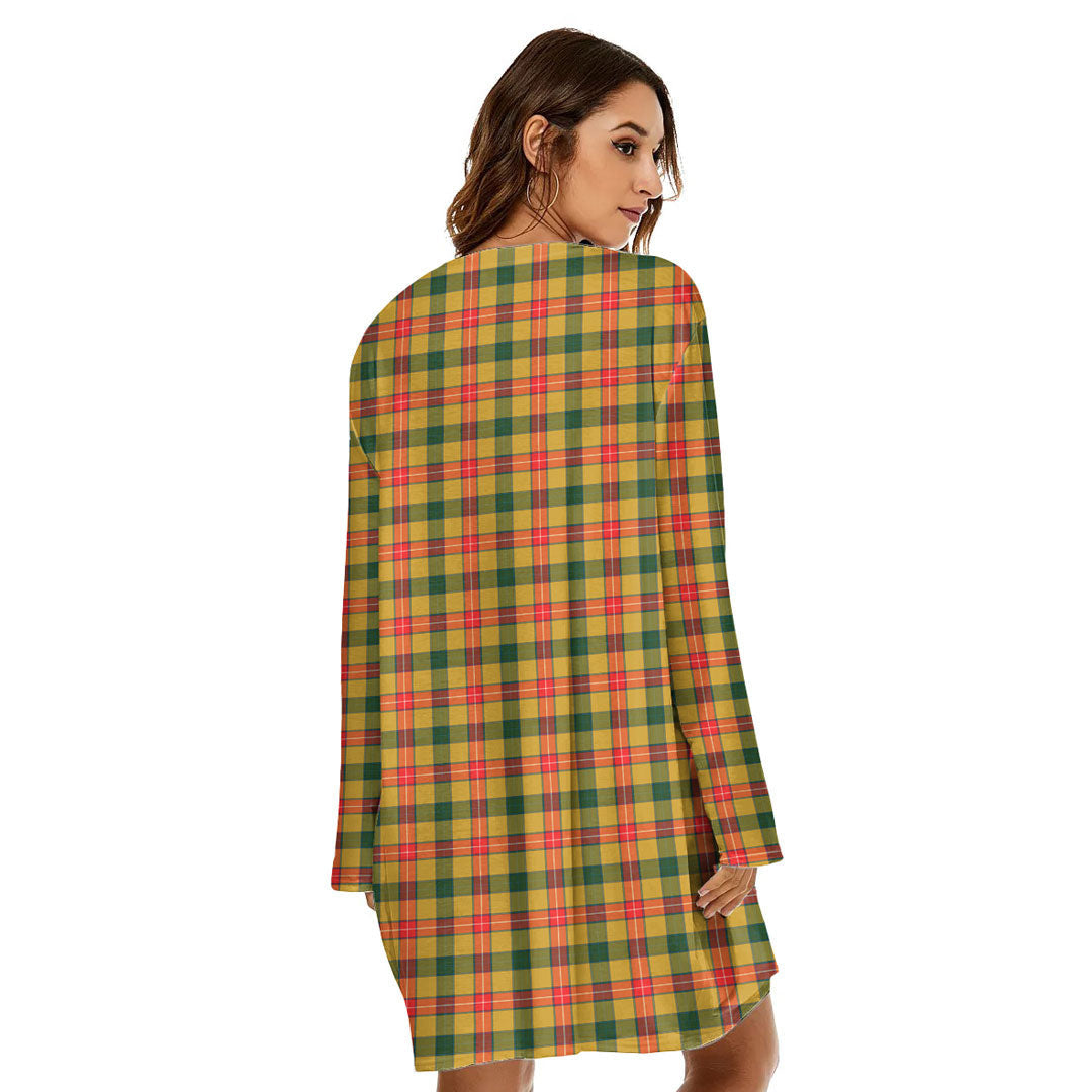 Baxter Tartan Crest Loose Crew Neck Dress