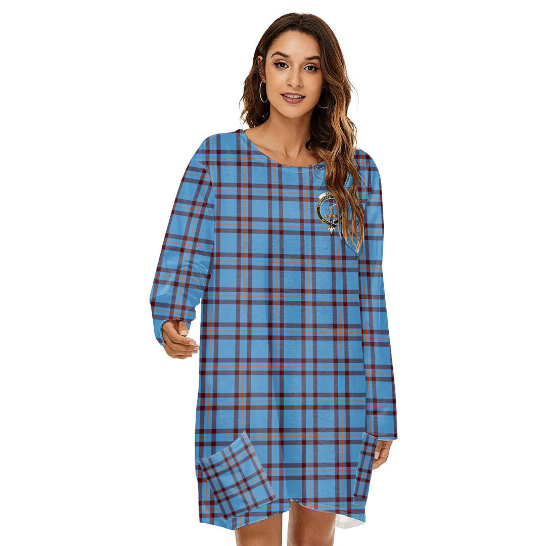 Elliot Ancient Tartan Crest Loose Crew Neck Dress