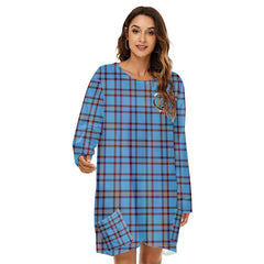 Elliot Ancient Tartan Crest Loose Crew Neck Dress