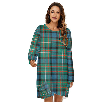 FERGUSON ANCIENT Tartan Crest Loose Crew Neck Dress