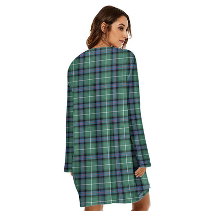 MacDonald of the Isles Hunting Ancient Tartan Crest Loose Crew Neck Dress