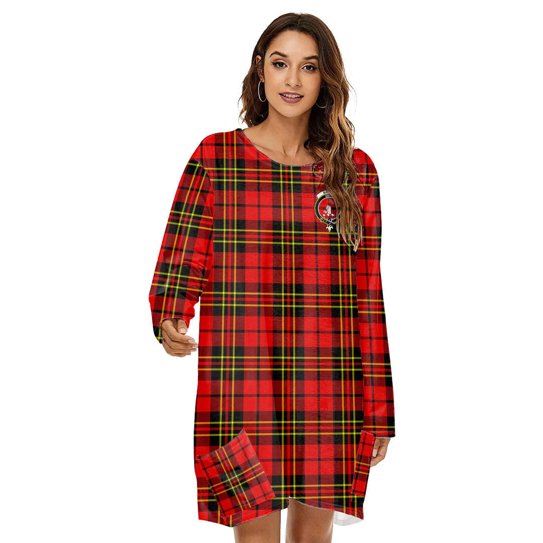 Brodie Modern Tartan Crest Loose Crew Neck Dress