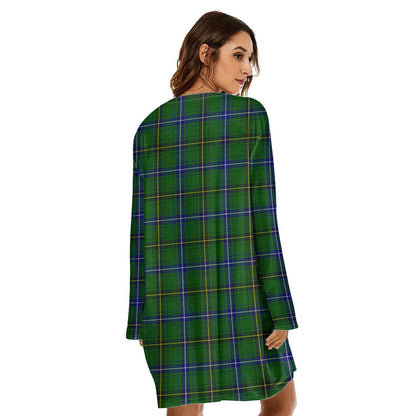 Henderson Modern Tartan Crest Loose Crew Neck Dress