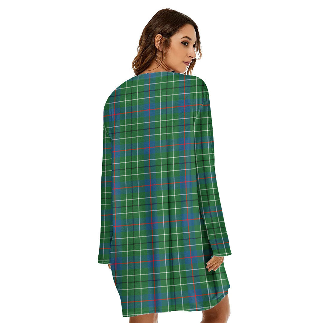 Duncan Ancient Tartan Crest Loose Crew Neck Dress