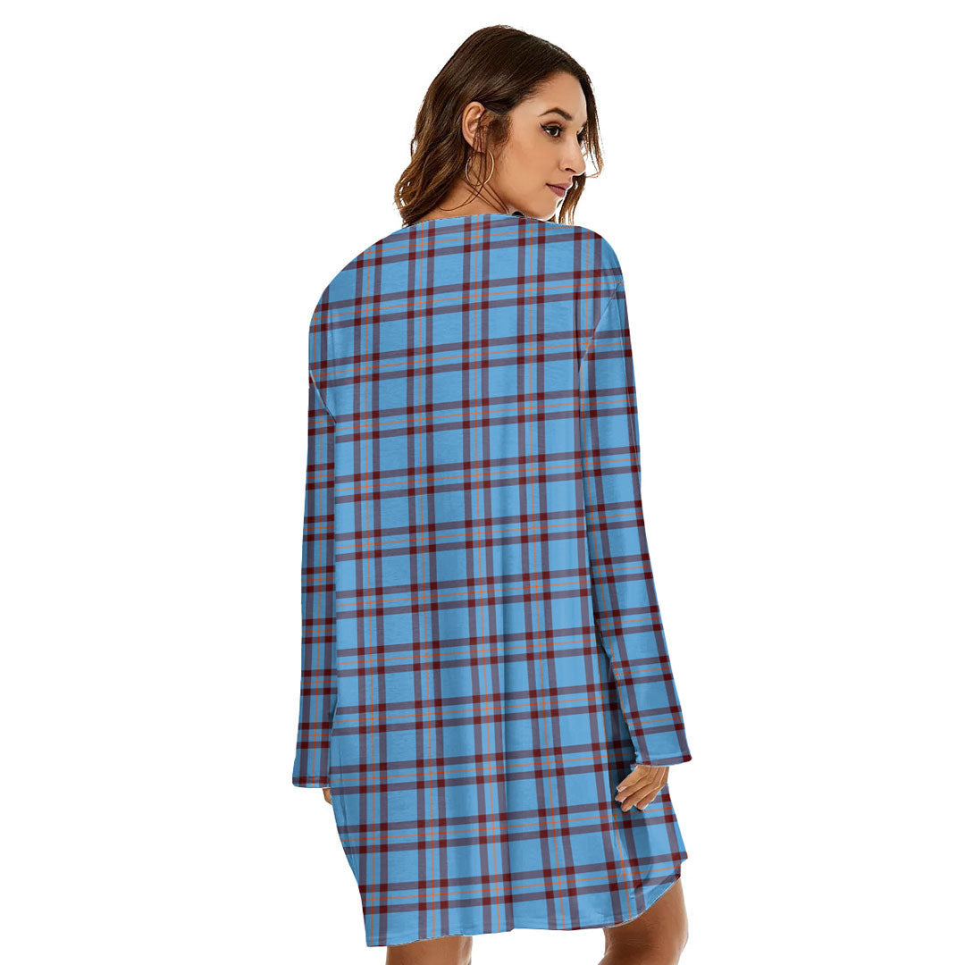 Elliot Ancient Tartan Crest Loose Crew Neck Dress