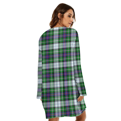 MacKenzie Dress Modern Tartan Crest Loose Crew Neck Dress