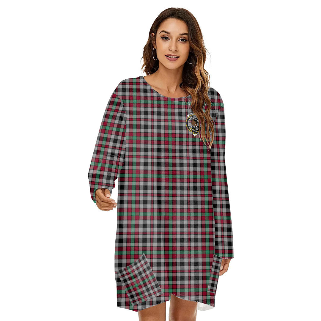 Borthwick Ancient Tartan Crest Loose Crew Neck Dress