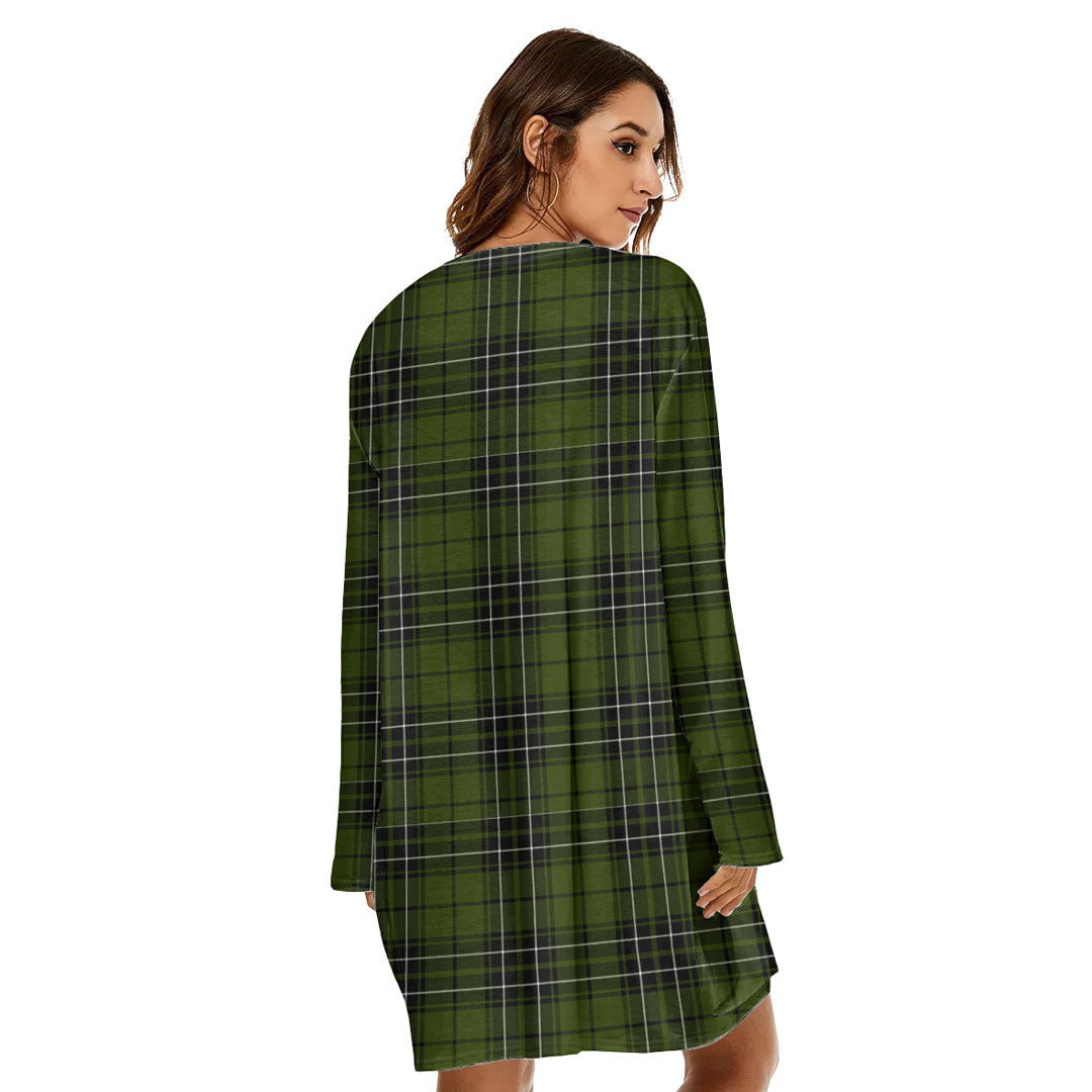 MacLean Hunting Tartan Crest Loose Crew Neck Dress