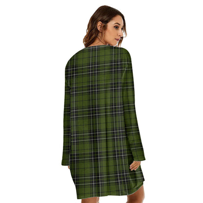 MacLean Hunting Tartan Crest Loose Crew Neck Dress