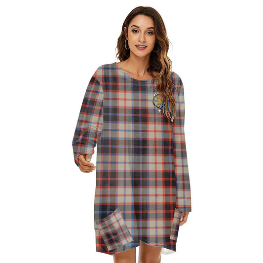 MacPherson Hunting Ancient Tartan Crest Loose Crew Neck Dress