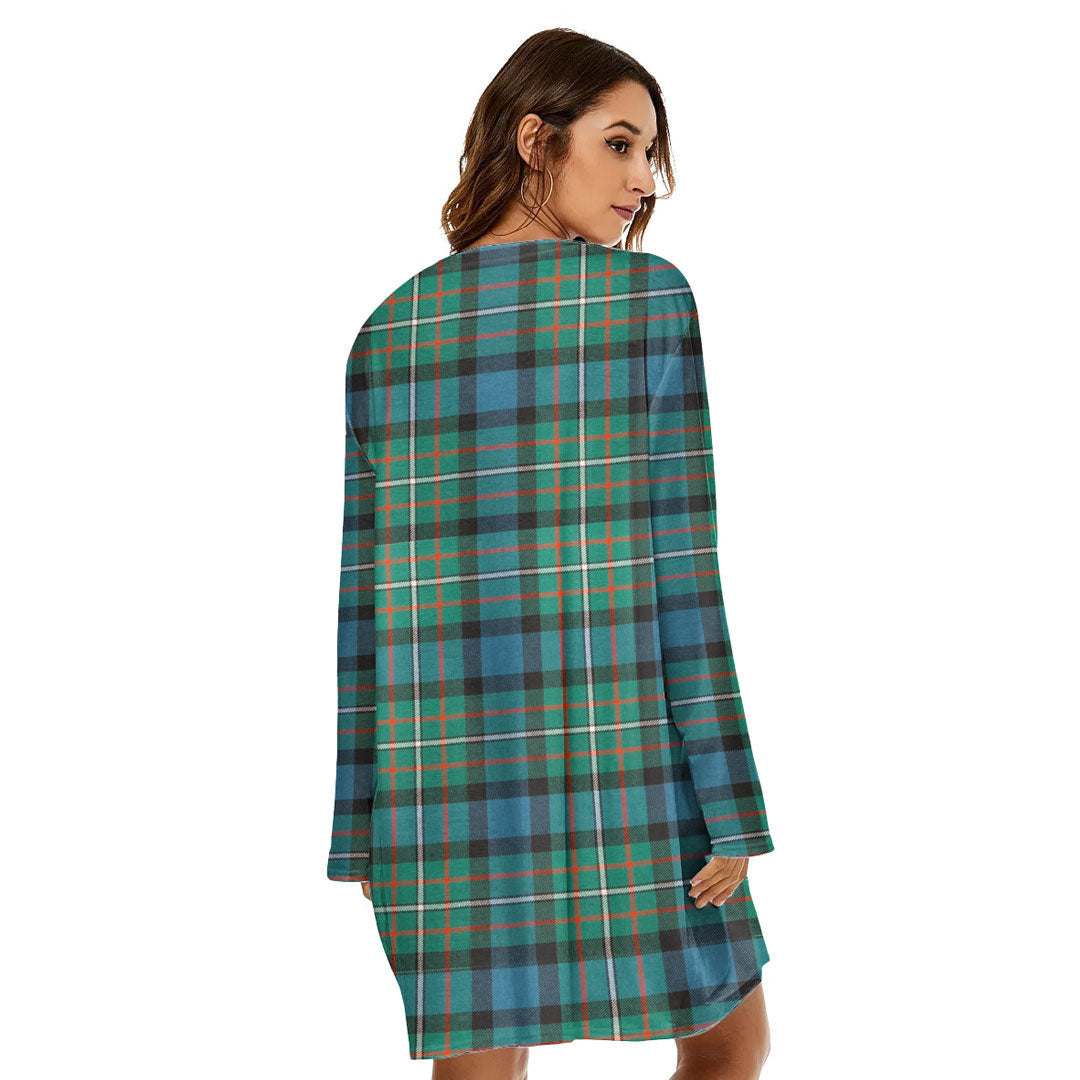 FERGUSON ANCIENT Tartan Crest Loose Crew Neck Dress