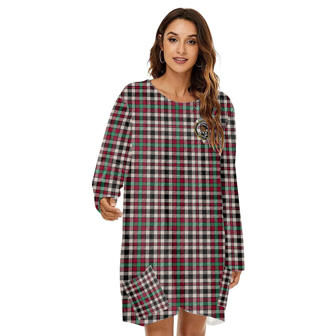 Borthwick Dress Ancient Tartan Crest Loose Crew Neck Dress