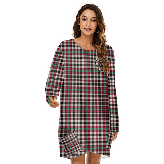 Borthwick Dress Ancient Tartan Crest Loose Crew Neck Dress