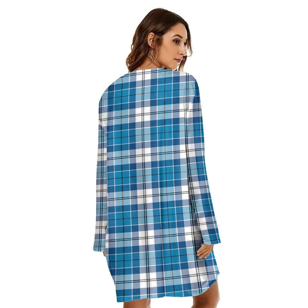 Roberton Tartan Crest Loose Crew Neck Dress