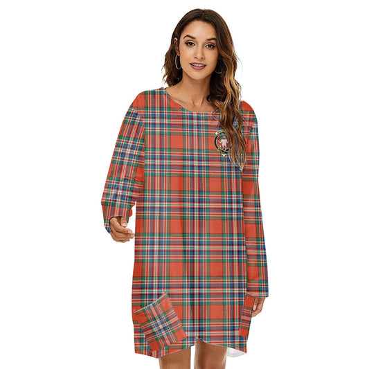 MacFarlane Ancient Tartan Crest Loose Crew Neck Dress