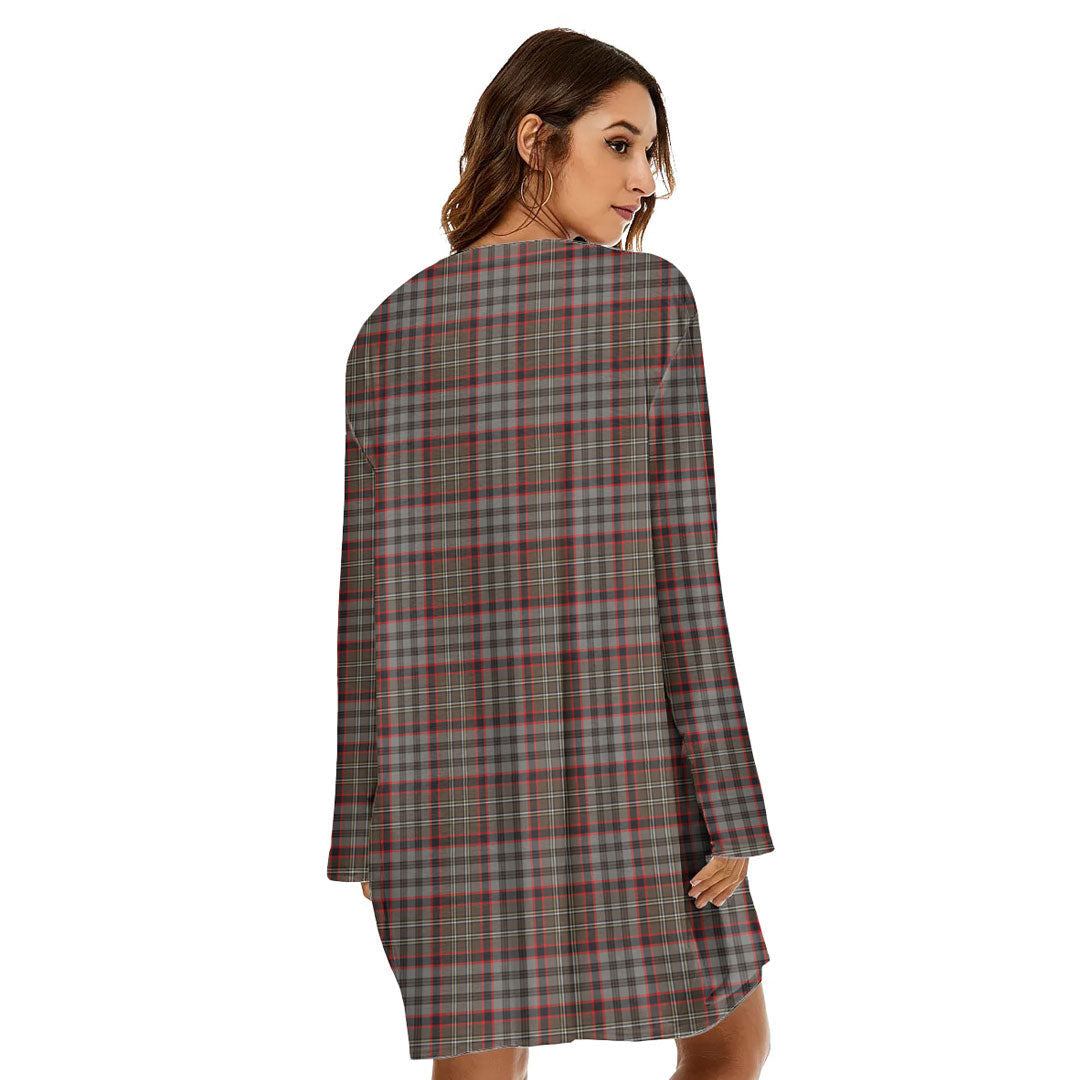 Nicolson Hunting Weathered Tartan Crest Loose Crew Neck Dress