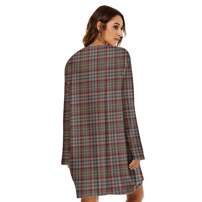 Nicolson Hunting Weathered Tartan Crest Loose Crew Neck Dress