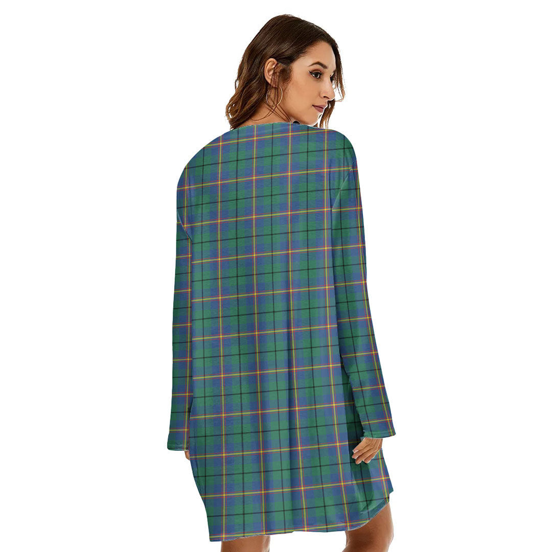 Carmichael Ancient Tartan Crest Loose Crew Neck Dress