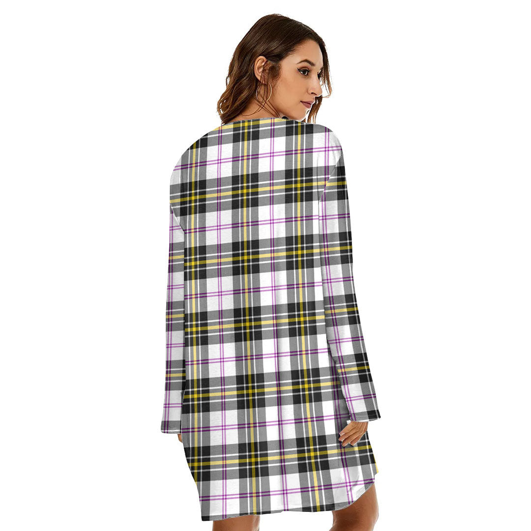 MacPherson Dress Modern Tartan Crest Loose Crew Neck Dress