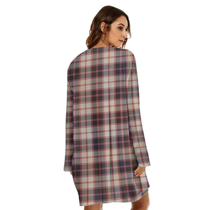 MacPherson Hunting Ancient Tartan Crest Loose Crew Neck Dress