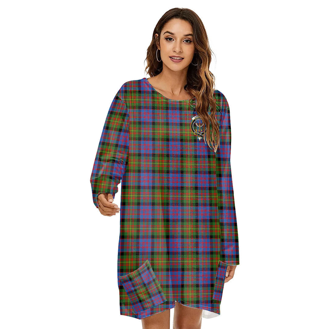 Carnegie Ancient Tartan Crest Loose Crew Neck Dress